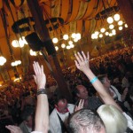 Inside a beer tent